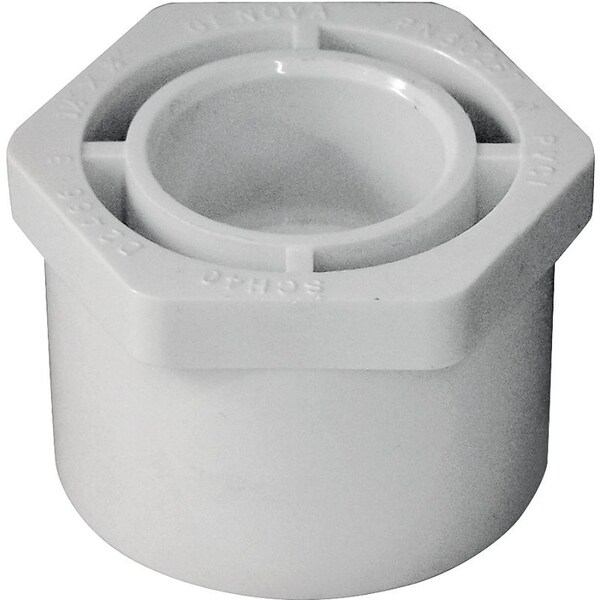 Lasco IPEX Reducing Bushing, 11/2 x 3/4 in, Spigot x Socket, White